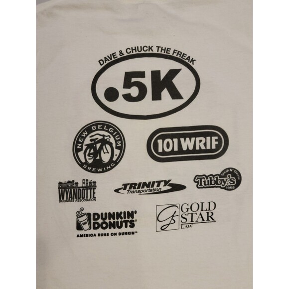 Dave & Chuck The Freak T Shirt Mens Small White 101 WRIF 2019 .5K Marathon - Picture 4 of 9